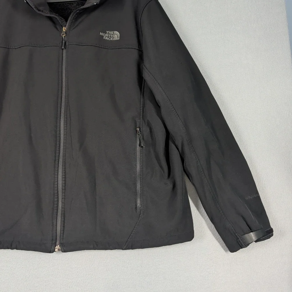 The North Face Jacket Mens XL Black Apex Bionic Softshell Windwall Fleece Lined